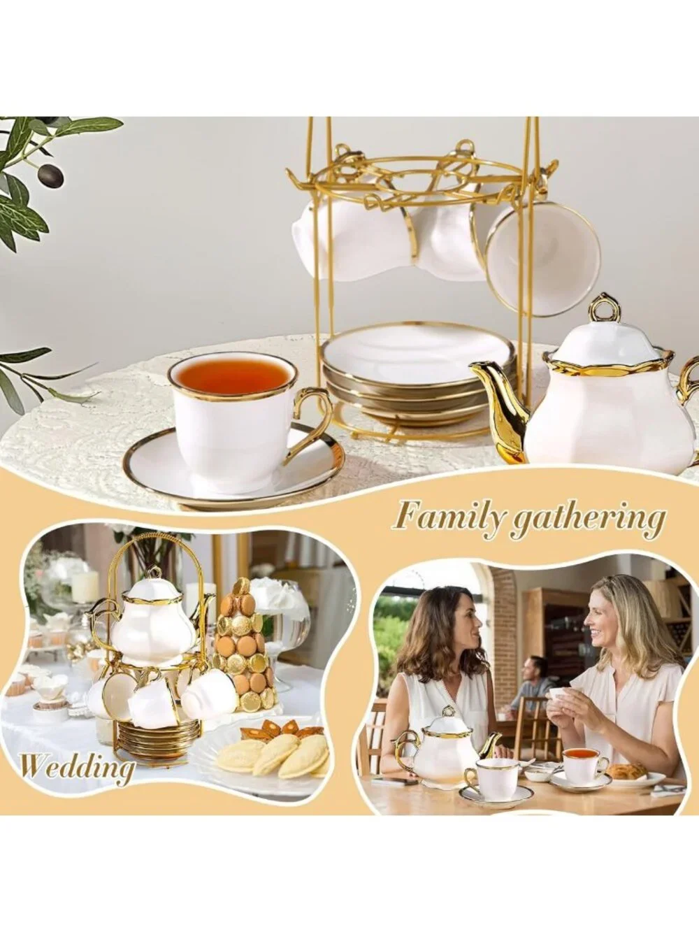 Elegant Porcelain Tea Set - European Ceramic Cups & Saucers for Parties & Gifts